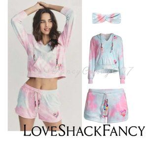 🎀 Kirby Tie-Dye Hoodie & Careen Shorts & Headband Set, Size XL